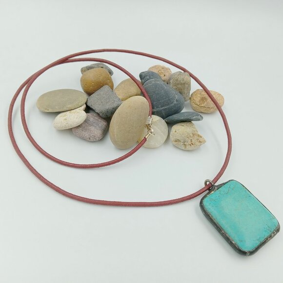 Oxidized Sterling Silver Artisan Turquoise - Picture 2 of 11